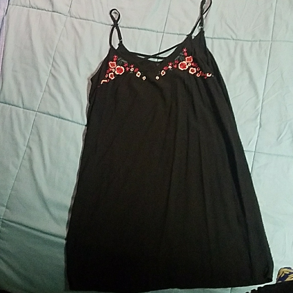 Rue21 black shift dress with floral detail